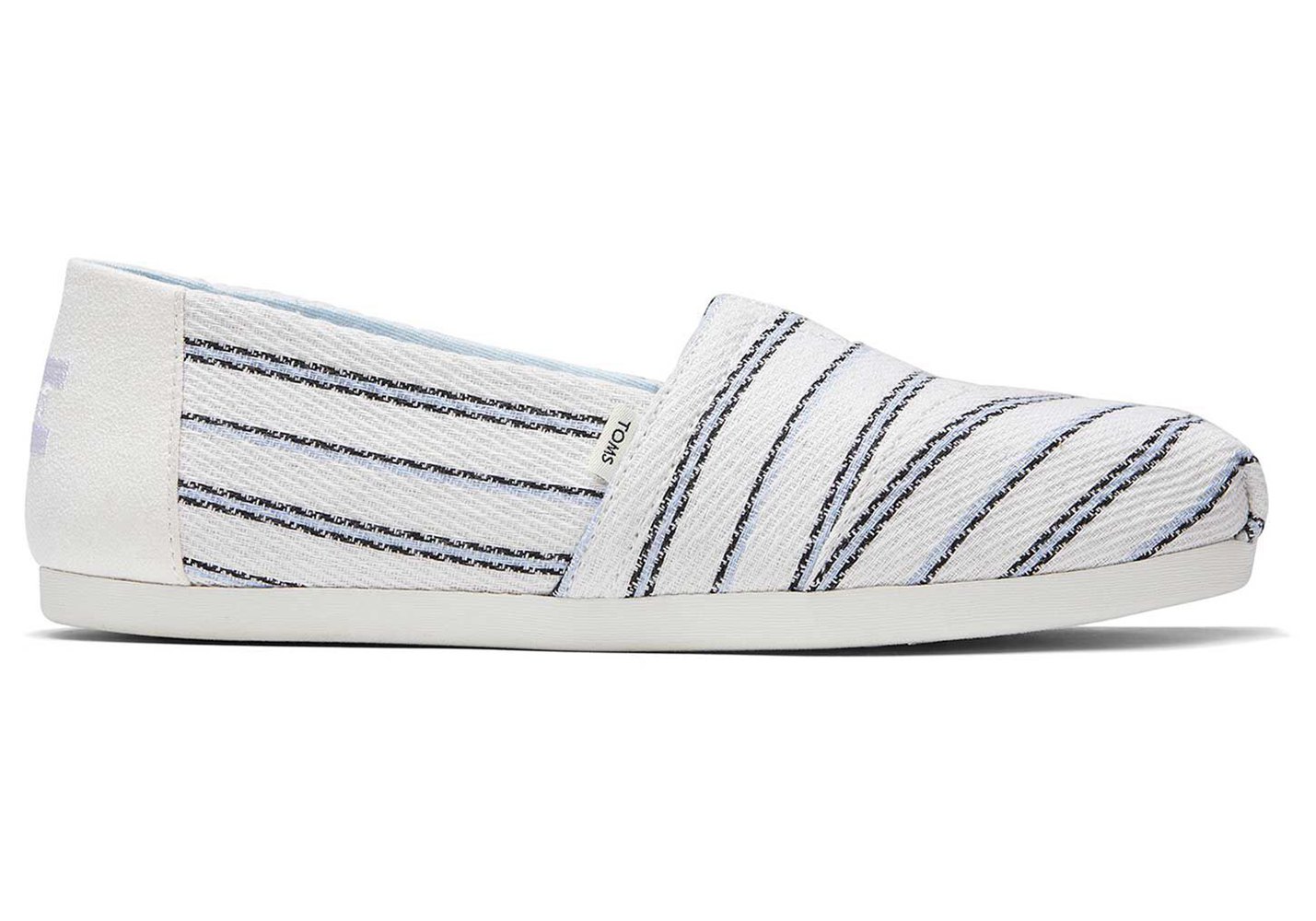 Toms Alpargata Textured Stripe Espadrille White - Womens - 20786-PQGA